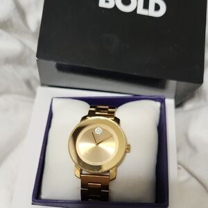 Movado Bold 36MM Crystal & Gold Tone Stainless Steel Women's Watch 3600104